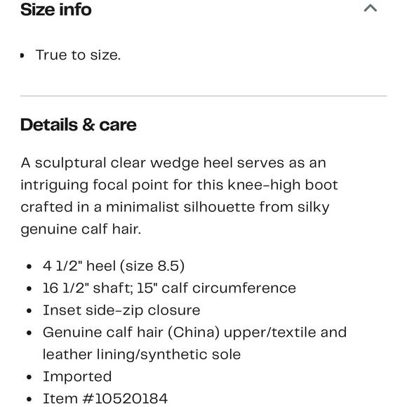 Jeffrey Campbell Modified Black Calf Hair Knee-High Boot Size 8.5 Clear Heel New - Picture 7 of 7